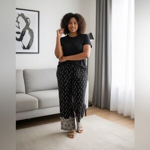 New Directions Black & White Palazzo Pants 3X